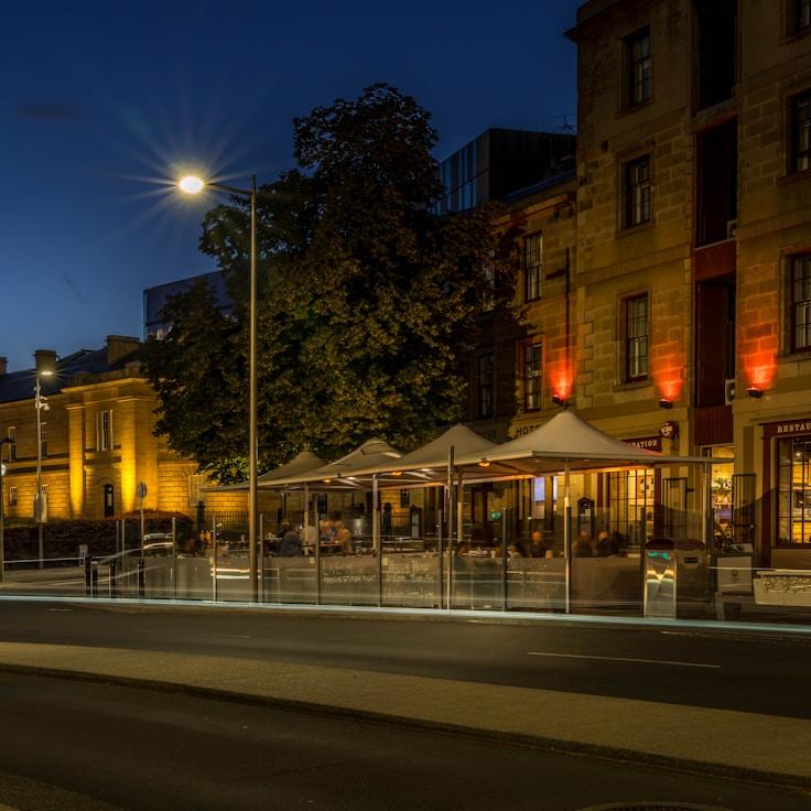 Entertainment zone at night in Spain